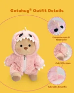 Furry Dino Bear | Handmade Jointed Teddy Bear Gift - Image 2