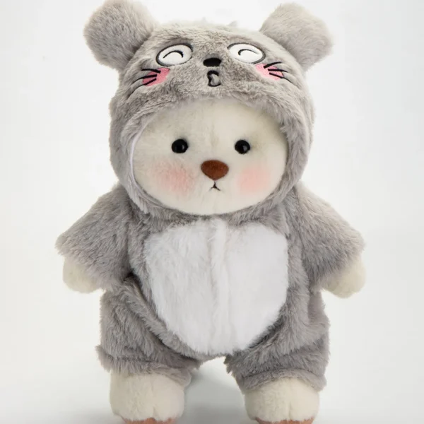 Fluffy Pink Bunny Bear | Handmade Jointed Teddy Bear Gift