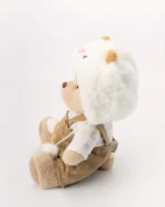 Yuki wearing a white and brown classy outfit   | Handmade Jointed Teddy Bear - Image 4