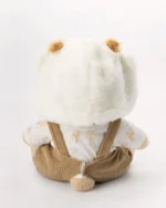 Yuki wearing a white and brown classy outfit   | Handmade Jointed Teddy Bear - Image 5