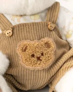 Yuki wearing a white and brown classy outfit   | Handmade Jointed Teddy Bear - Image 11